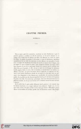 Chapitre premier: Matériaux