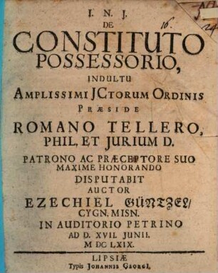 De constituto possessorio