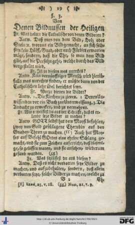 § 3. Von denen Bildnussen der Heiligen.