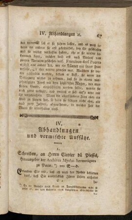 IV. Abhandlungen und vermischte Aufsätze.