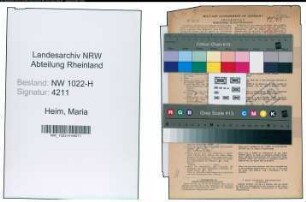 Entnazifizierung Maria Heim , geb. 06.05.1901 (Lehrerin)