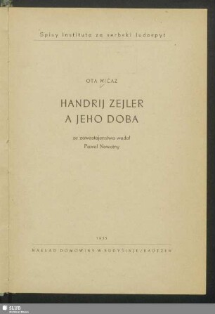 Handrij Zejler a jeho doba