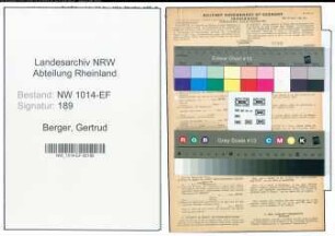 Entnazifizierung Gertrud Berger , geb. 21.10.1902 (Haendlerin)