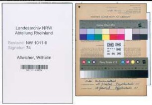 Entnazifizierung Wilhelm Allwicher , geb. 06.08.1896 ()