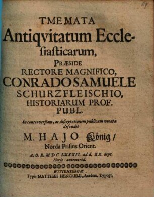 Tmemata Antiqvitatum Ecclesiasticarum