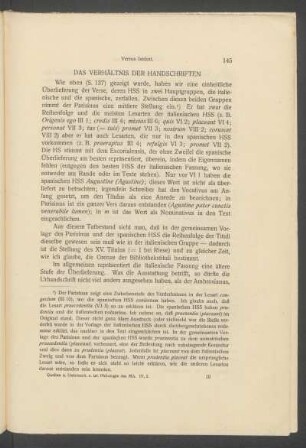 Das Verhältnis der Handschriften