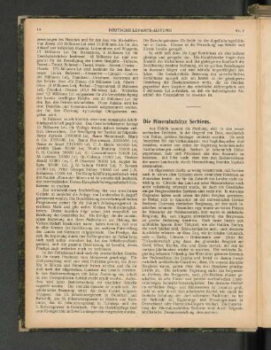 Die Mineralschätze Serbiens.