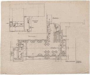 Döllgast, Hans; München; Künstlerhaus, Wiederherstellung - Grundriss EG; 1. Stock