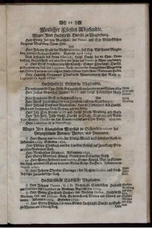 Weltlicher Fürsten Abgesandte