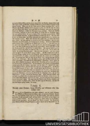 Tabula X. Bericht einer Treppe, deren Stuffen auf Klötzern oder Untersätzen ruhet.
