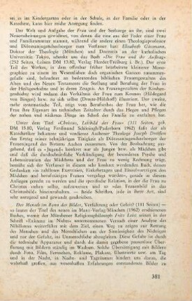 381 [Rezension] Dreißen, Joseph, Christus, Leitbild der Frau