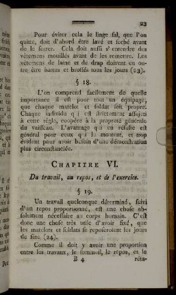 Chapitre VI. Du travail, du repos, et de l'exercice.