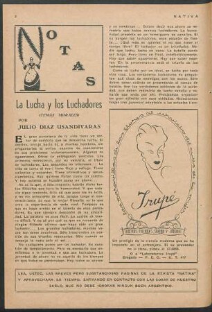 Notas - La lucha y los luchadores : (Temas morales)