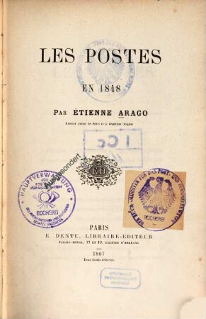Les postes en 1848
