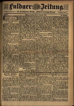 Erste Ausgabe vom Samstag, den 14. Dezember 1901.