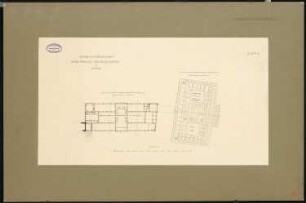 Wettbewerb Museumsinsel, Berlin: Grundriss 3. Hauptgeschoss und Neues Museum, Grundriss Untergeschoss und Altes Museum 1:500