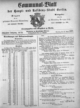 1877,15: No. 15, 15. April 1877