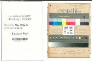 Entnazifizierung Paul Salzberg , geb. 19.08.1891 (Arbeiter)