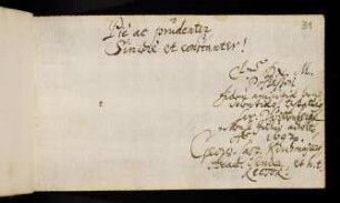 Kirchmaier, Georg Caspar. Wittenberg, 7.1692
