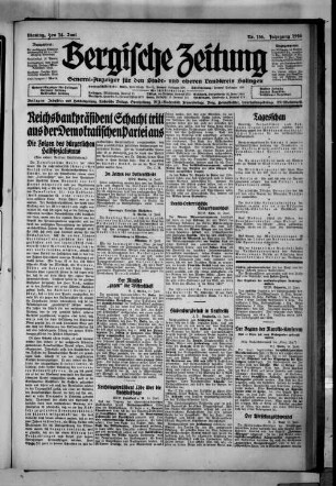 Bergische Zeitung. 1922-1935