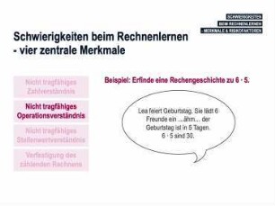 Darum geht es! - Schwierigkeiten beim Rechnenlernen – Merkmale und Risikofaktoren