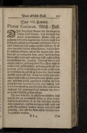 Das VII. Capitel. Fluxus Cœliacus. Milch-Fluß.