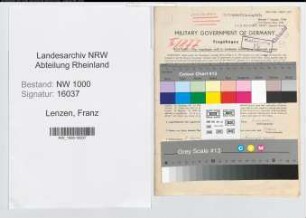 Entnazifizierung Franz Lenzen, geb. 08.04.1898 (Polizeibeamter)