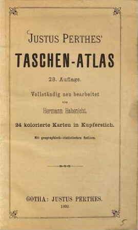 Justus Perthes' Taschen-Atlas