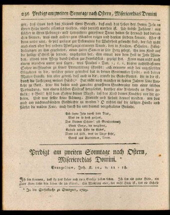 Predigt am zweiten Sonntage nach Ostern, Misericordias Domini