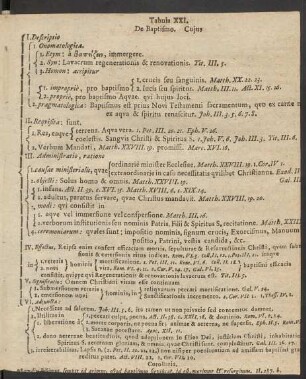 Tabula XXI. De Baptismo.