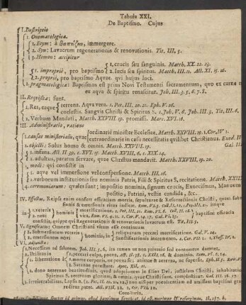 Tabula XXI. De Baptismo.
