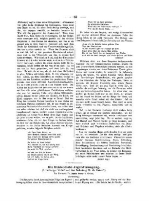 Die freideutsche Jugendbewegung : (ihr bisheriger Verlauf und ihre Bedeutung für die Zukunft) ; (Fortsetzung)