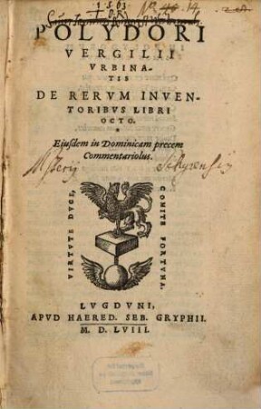 De inventoribus rerum libri octo