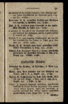 Catholische Bücher.