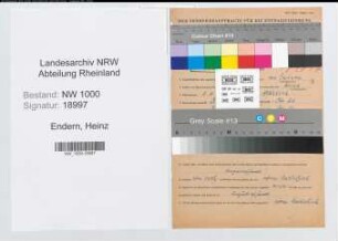 Entnazifizierung Heinz Van Endern, geb. 08.08.1901 (Vertreter)