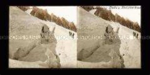 Bergsteiger am Gletscher Geant