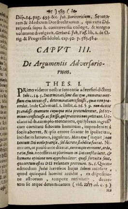 Caput III. De Argumentis Adversariorum.