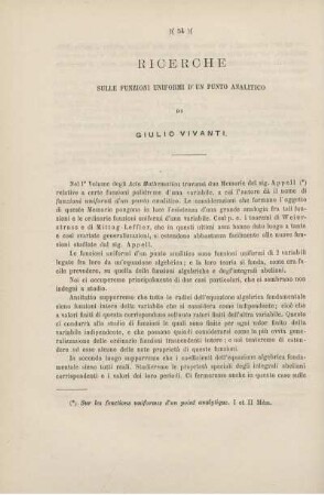 Ricerche sulle funzioni uniformi d' un punto analitico.