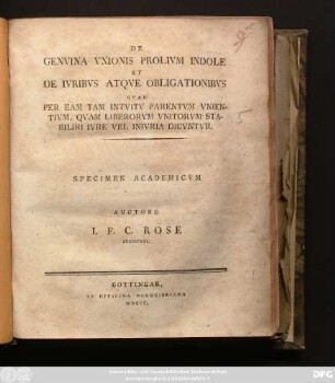 De Genvina Vnionis Prolivm Indole Et De Ivribvs Atqve Obligationibvs