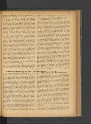 Amerikanisch-Englisches Erziehungswesen in Schantung.