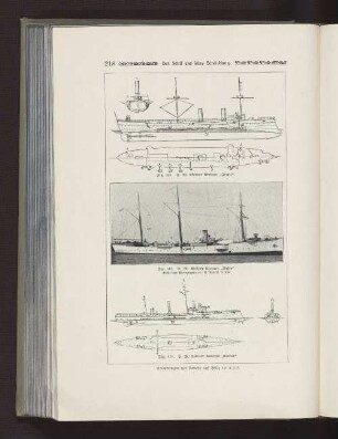 Fig. 316 S. M. Kleiner Kreuzer "Irene" Fig. 317 S. M. Kleiner Kreuzer "Falke" Fig. 318 S. M. Kleiner Kreuzer "Komet"