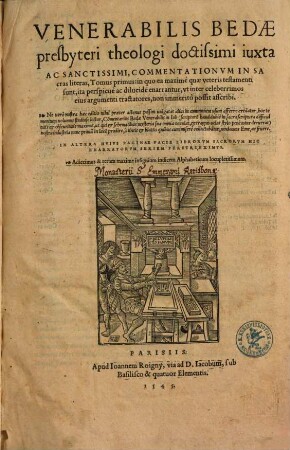 Commentationes in sacras literas, T. 1