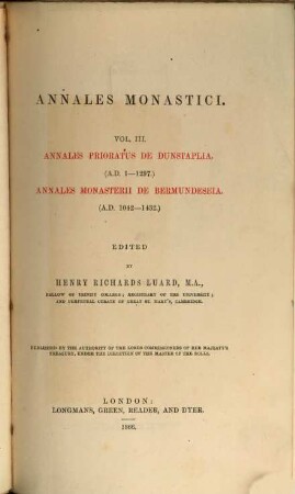 Annales monastici, 3. Annales Prioratus de Dunstaplia