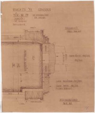Dienstwohnung des Reichsaußenministers Joachim von Ribbentrop, Berlin-Mitte Umbau: Tür Nr. 14 Herrenzimmer EG, Querschnitt 1:1