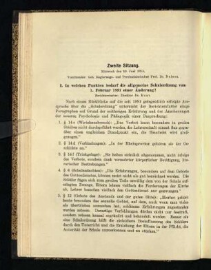 Zweite Sitzung : [die Verhandlungen]