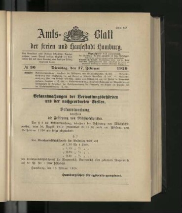 No. 36, 17. Februar 1920