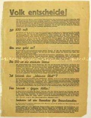 Aufruf der KPD zum Volksentscheid über die Auflösung des sächsischen Landtags 1932