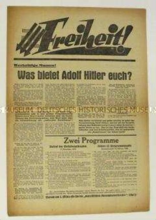 Sonderdruck der Eisernen Front zur Reichstagswahl im März 1933