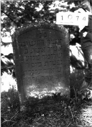 Grabstein 1074 (Index: 100098820) Maße HxBxT: 109x58x9 cm: Grabstein 1074