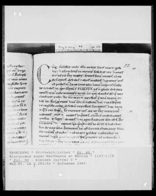 Handschrift Hieronymus super Matthaeum et Marcus, fol. 50